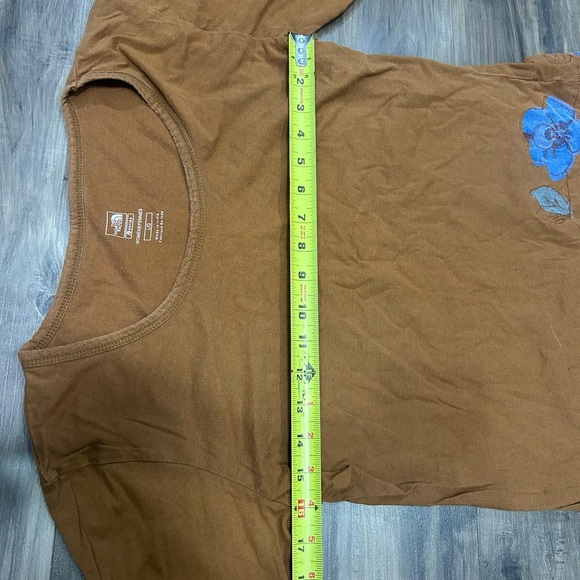 The North Face Patchwork Long Sleeve Tees in Brown and Blue - Picture 5 of 5